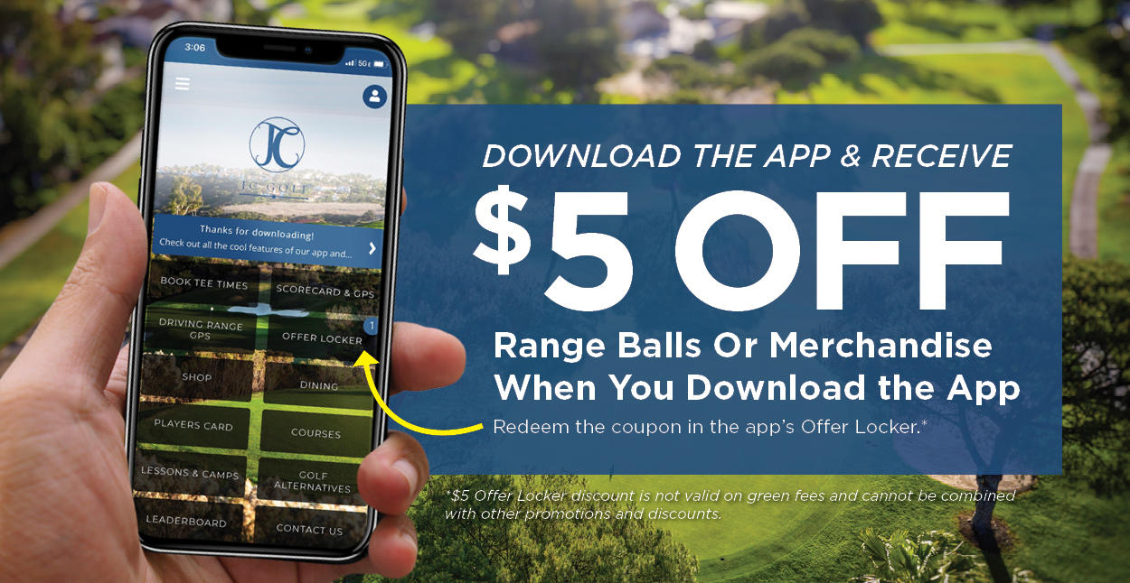JC Gallus Golf Download App 5 Off 2021 banner
